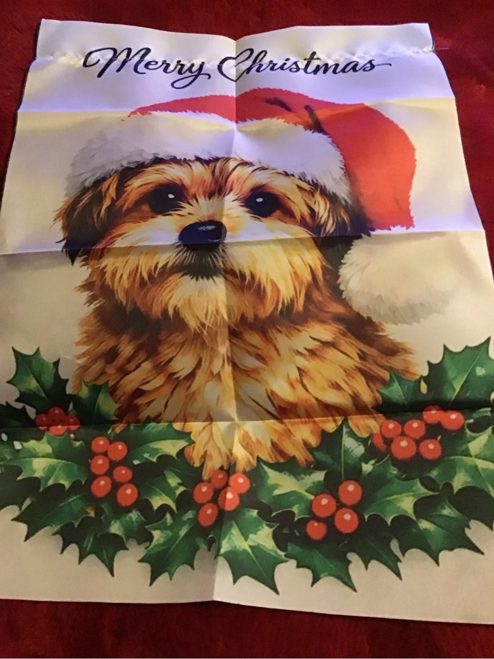 Holiday dog mini garden flag